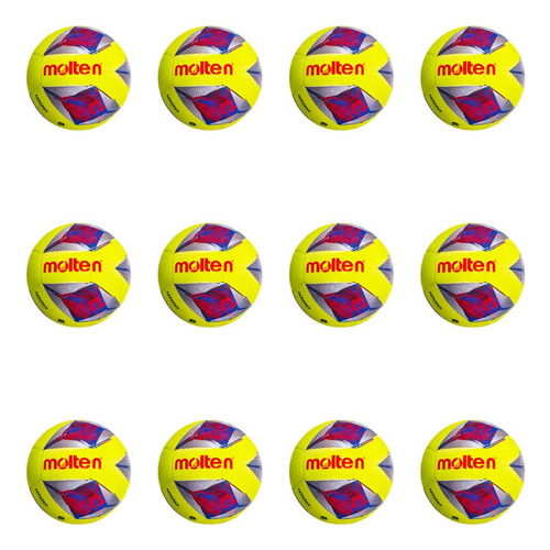 Paquete 12 Balones Futbol Molten Vantaggio F5a1000 Mayoreo Color Amarillo