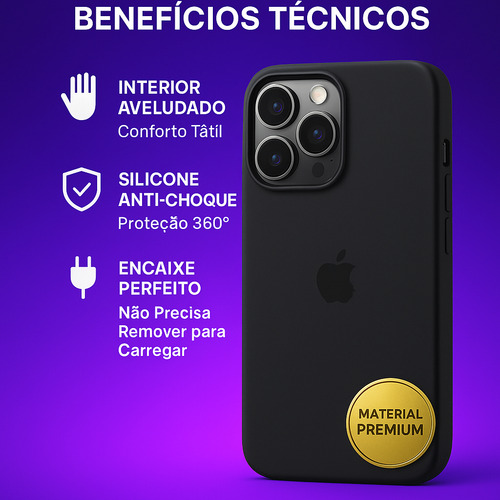 Kit Pelicula 3d E Capa De Silicone Para iPhone 13 Pro Max