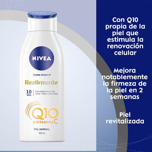 Crema Corporal Nivea Q10 Reafirmante Y Humectante 400 Ml.