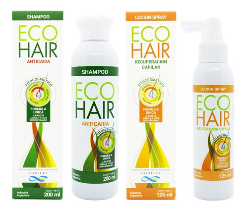 Eco Hair Shampoo + Loción Cabello Anticaída Crecimiento 3 Ms