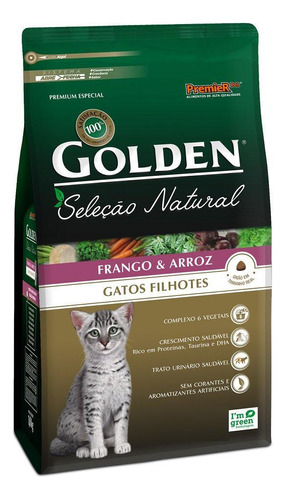 Ração Golden Gatos Seleção Natural Filhotes Frango 10,1kg