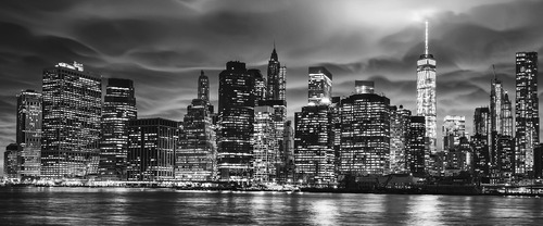 Imagen 3 de 5 de Cuadro Canvas New York Moderno Blanco Negro 60x180cm