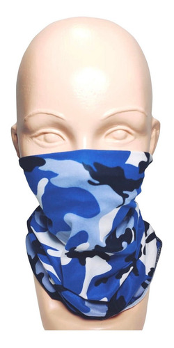 Bandana Tipo Buff Mascara Moto Ciclismo Pesca Wood Azul Env
