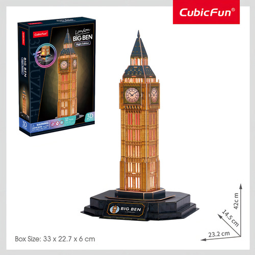 Puzzle 3d - Big Ben Con Luces Led - Cubicfun