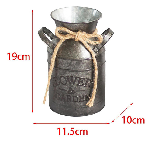 Jarrón De La Leche Vintage, Cubo , Soporte Galvanizado