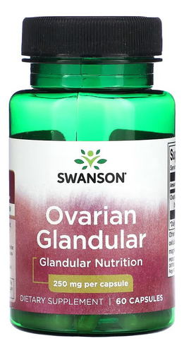 Glândula ovariana Swanson 250 mg de nutrição glandular 60 cápsulas de sabor sem sabor