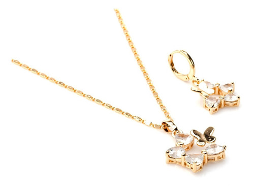 Conjunto Colar De Pedra + Brincos Semi Joias Finas