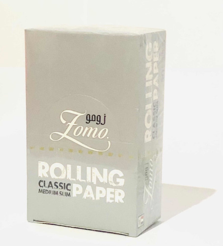 Imagem 1 de 3 de Caixa Seda Zomo Silver Cinza Medium Size C/50 Atacado Bar