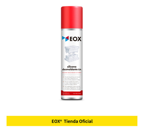 Silicona Desmoldante Grado Alimenticio Spray Eox 350 Ml