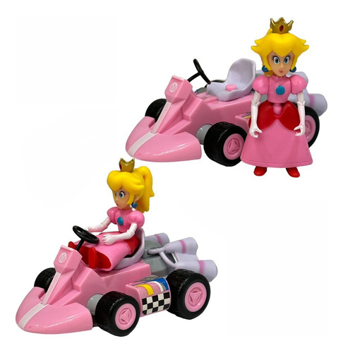 Coleccion 6 Carrito Con Figuras Mario Kart Mario Bros Luigi