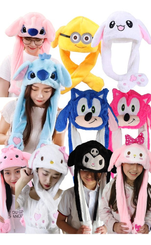 Gorrito Levanta Orejas Kawaii Gorro Peluche Invierno