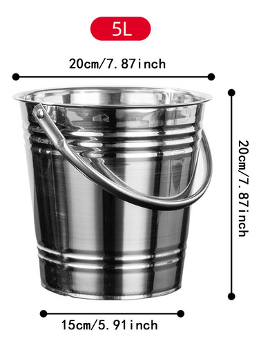Cubo De Hielo Portátil Metal Cubo De Hielo Champán 5l