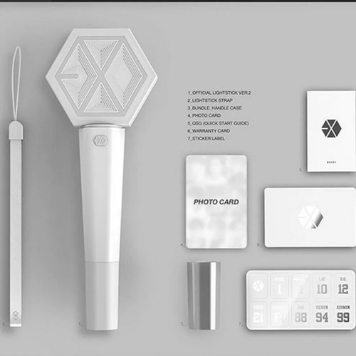Kpop Exo Mot Light Stick Light, Luz Três Suportes