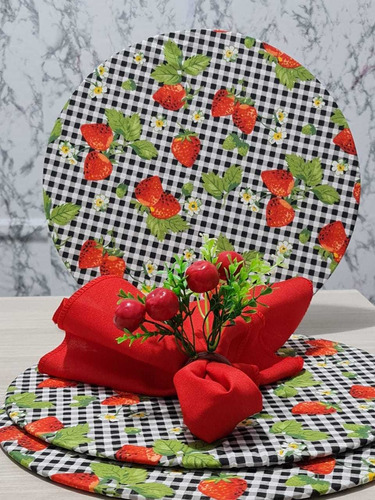 Kit 4 Sousplat Jacquard Jogo Completo Suplat Lindas Estampas