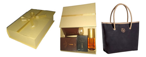 Conjunto Avon Far Away Beyond 50ml Embalagem Antiga + Glamour 25ml + Bolsa Avon Signature + Caixa Presente Rígida
