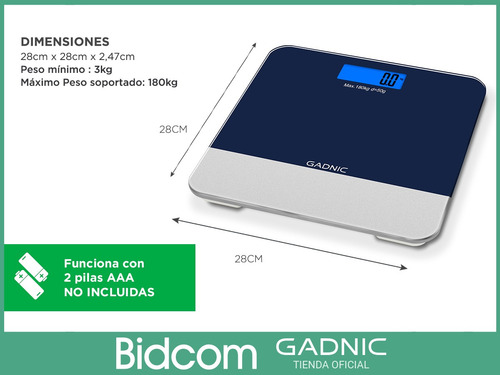 Imagen 6 de 9 de Balanza De Baño Digital Gadnic Profesional G02 Kilos Salud