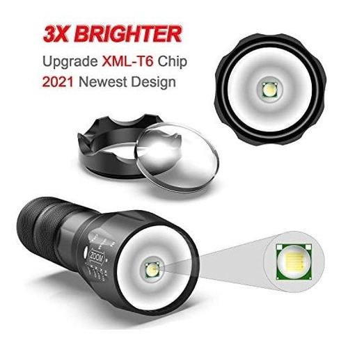 Imagen 3 de 7 de Letmy - Linterna Táctica Led, Paquete De 2, Linternas Ultra