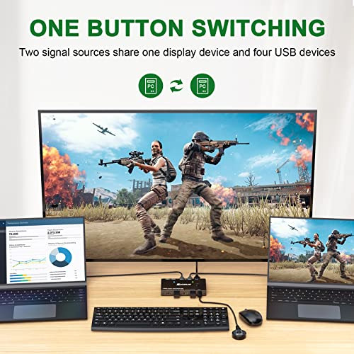 Conmutador Kvm Usb Tipo C 4k @60hz, Interruptor Usb C Mleeda