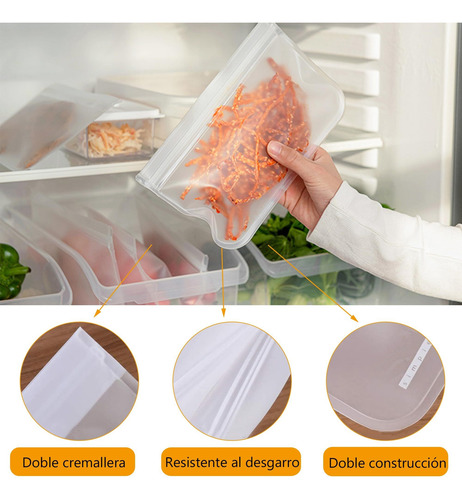 20 Piezas Bolsas De Almacenamiento Reutilizables, Bolsas