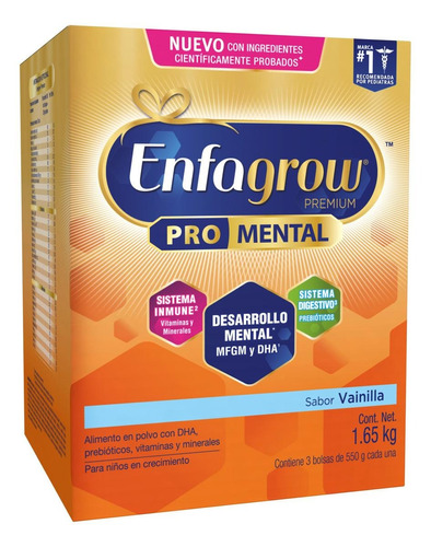 Leche de fórmula en polvo Mead Johnson Enfagrow Premium sabor vainilla en caja de 1 de 1.65kg a partir de los 2 años