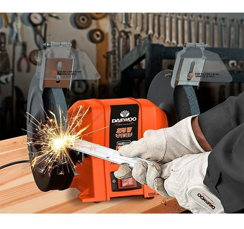 Imagen 3 de 10 de Amoladora De Banco 375w Daewoo + 2 Piedras De Amolar 1/2 Hp