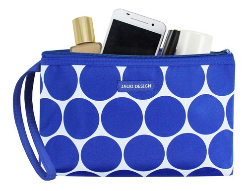 Necessaire Com Alça Tamanho Grande Dots Jacki Design Cor Salmão Desenho Do Tecido Geométrico