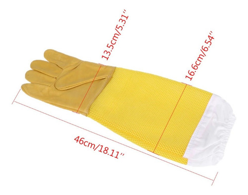 Imagen 6 de 10 de Guantes Apicultura Piel Manga Malla Abejas Envio Gratis Miel