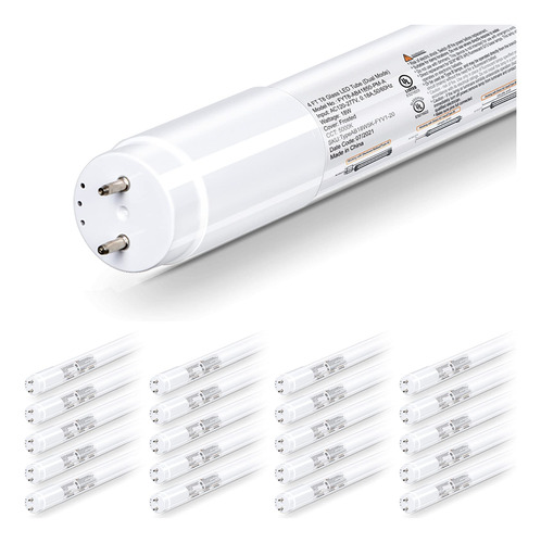 Hykolity Paquete De 20 Tubos De Luz Led T8 Hibridos Tipo A+b