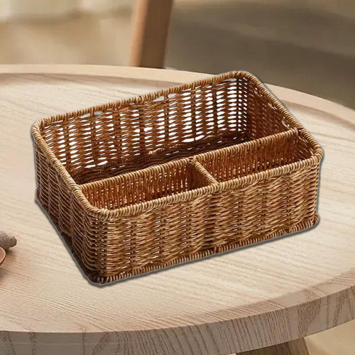 Cesta De Almacenamiento Con 3 Compartimentos, 22x18x8cm