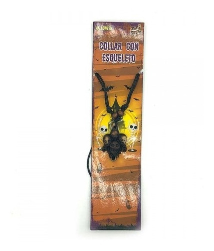 Imagen 3 de 3 de Collar Esqueleto Vudu Cotillón Disfraz Halloween