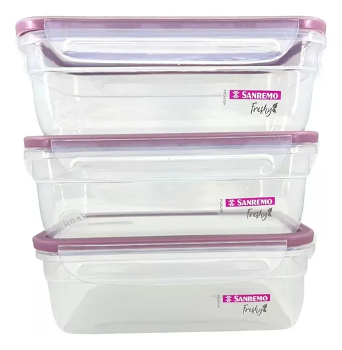 Set 3 Tapers Rectangulares 1,24l C/trabas Lateral Sanremo