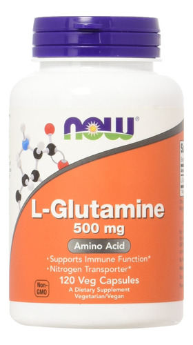 L-glutamine 500 Mg 120 Cápsulas Vegetales Now Foods