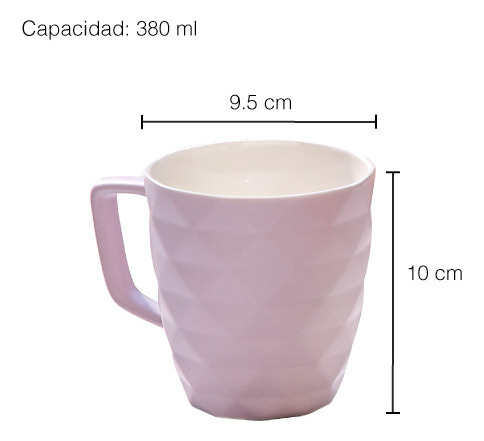 Set De 4 Tarros De Porcelana 380 Ml Modelo Geometric