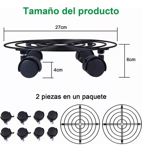 Soporte Para Macetas De Metal Con Ruedas, Base Of Stands, 2
