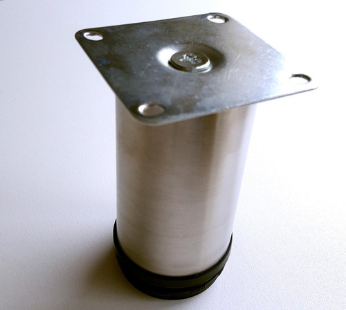Imagen 5 de 8 de Pata Para Mueble Sofa 8cm 10 Unid Regulable Cepilladas Inox.