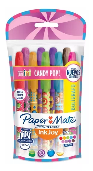 Boligrafos Paper Mate 100st Mini Candy Pop X 10 Colores