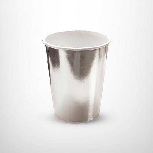 Vaso Polipapel Liso Dorado O Plateado Mesa Descartable X12