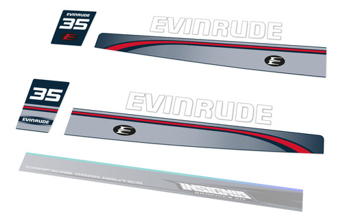 Calcos Evinrude 35 Hp 1995 - Laminadas- Insignia Calcos