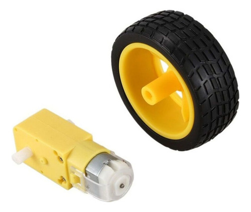 30 X Roda + Pneu + Motor Dc 3 A 6v Com Redução Robotica