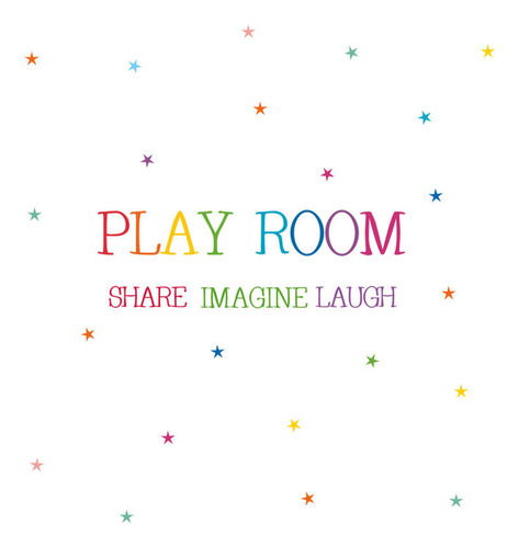 R Play Room Color Text Wall Stickers English Rumors Home Dec