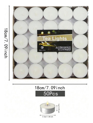 Set De 25 Velas Flotantes Blancas