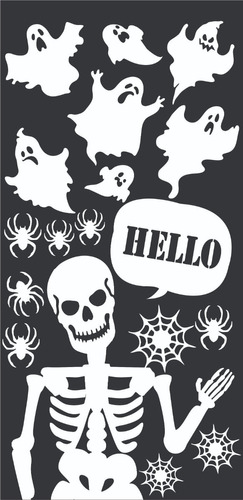 Decorativos De Halloween Viniles Reutilizables Ventanas 06