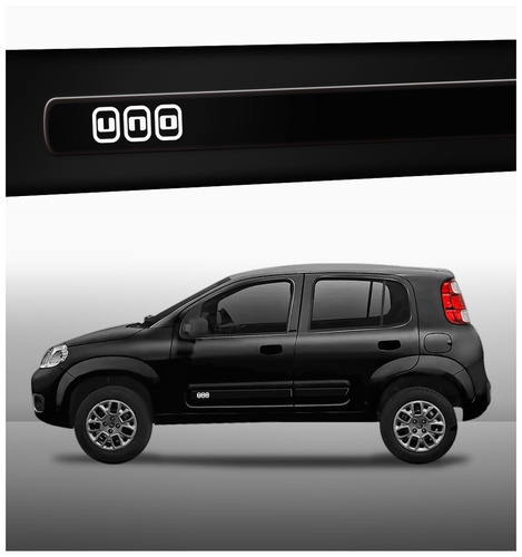 Kit Adesivo Friso Resinado Alto Relevo Fiat Uno Ca10147 Cor Preto