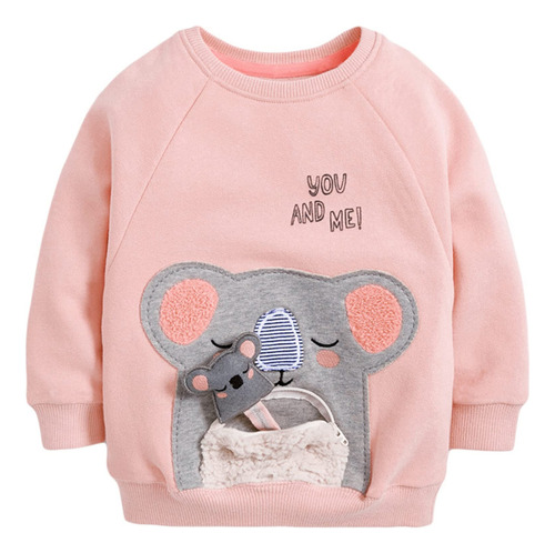 Sudadera Para Niña Otoño Casual Aplique Algodon Adorable