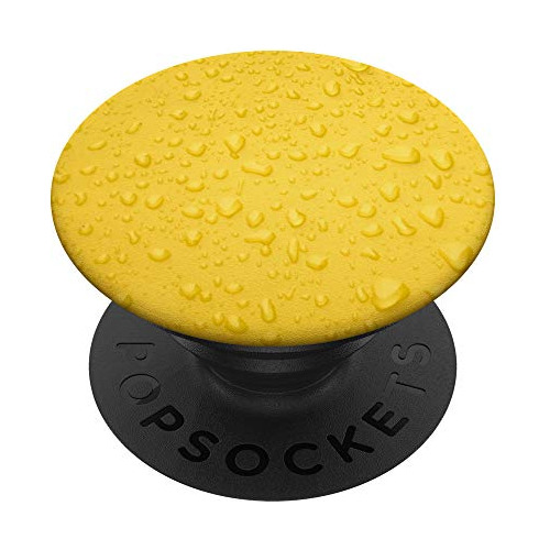 Divertido Pop Socket Con Gotas De Agua En Color Amarillo Dor