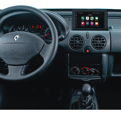 Central Multimidia Android Gps Carplay Espelhamento Kangoo
