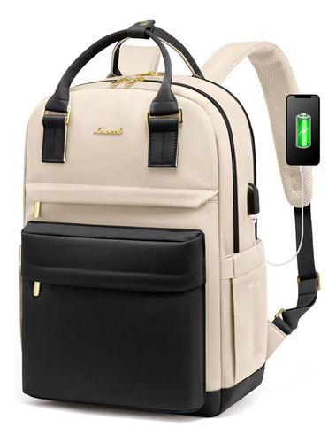 Morral Para Mujer Impermeable 15.6  Usb Bolso Elegante