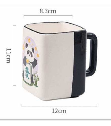 Taza Bonita De Panda Estilo Mahjong Soongo, Taza De Cerámica
