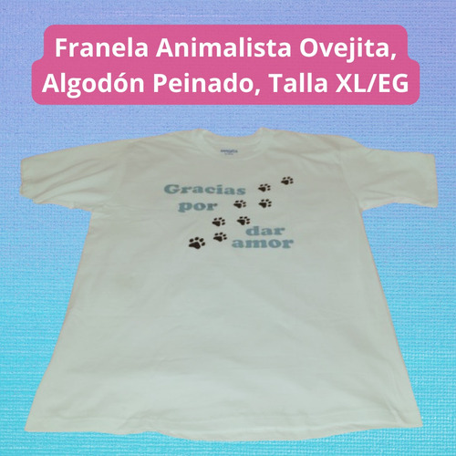 Franela Animalista Ovejita, Algodón Peinado, Talla Xl/eg