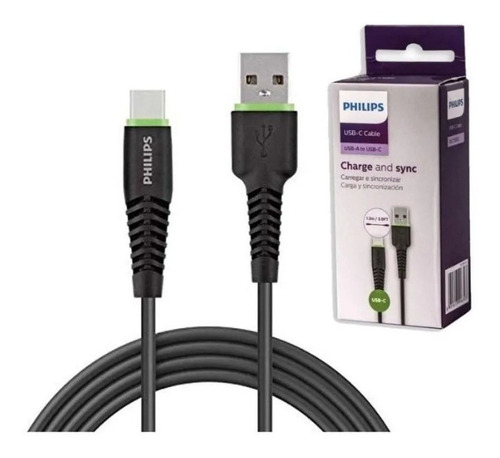 Cable Usb A Usb-c Mallado 1,2m Carga Y Datos Philips